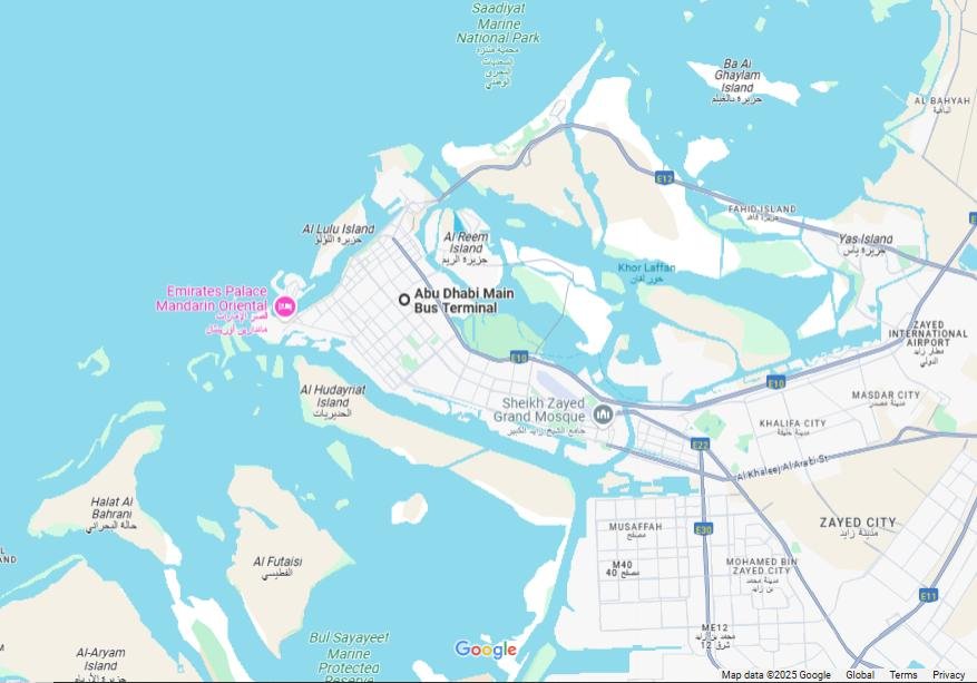 Abu Dhabi Central Bus Station Location