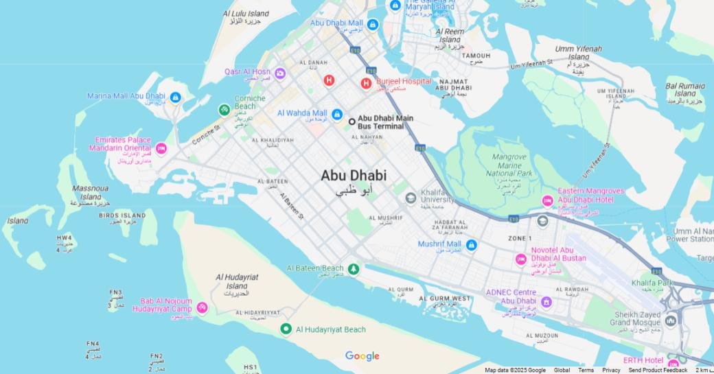 Abu Dhabi Central Bus Station Map