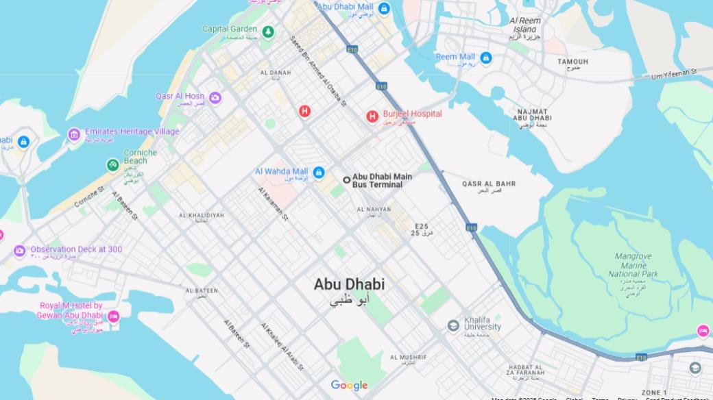 Abu Dhabi Bus Terminal Map