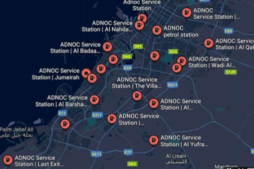 ADNOC Petrol Station Locations in Dubai