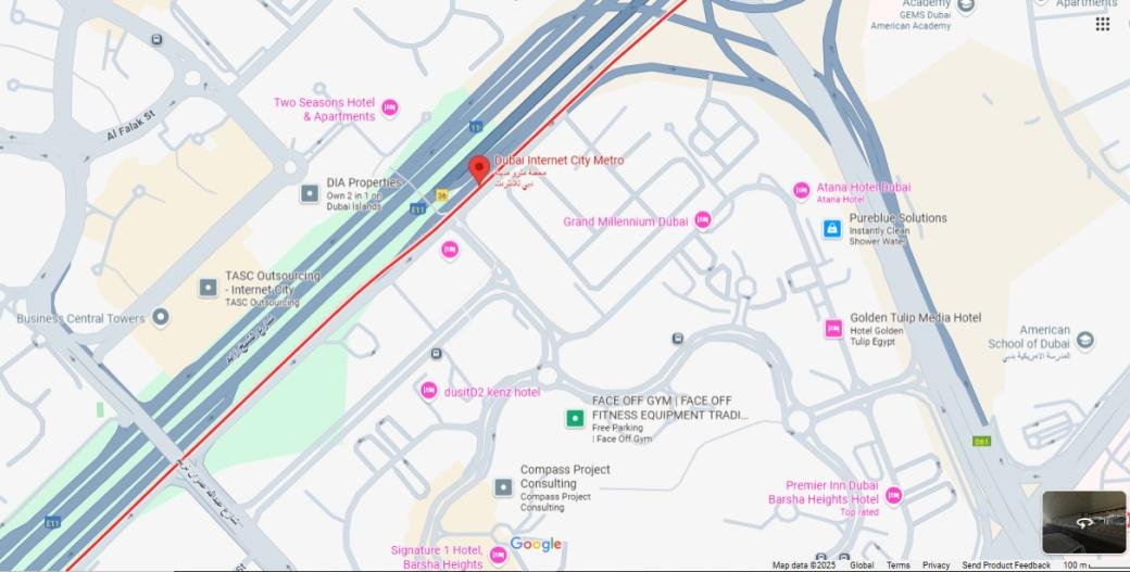 Dubai Internet City Metro Station Location