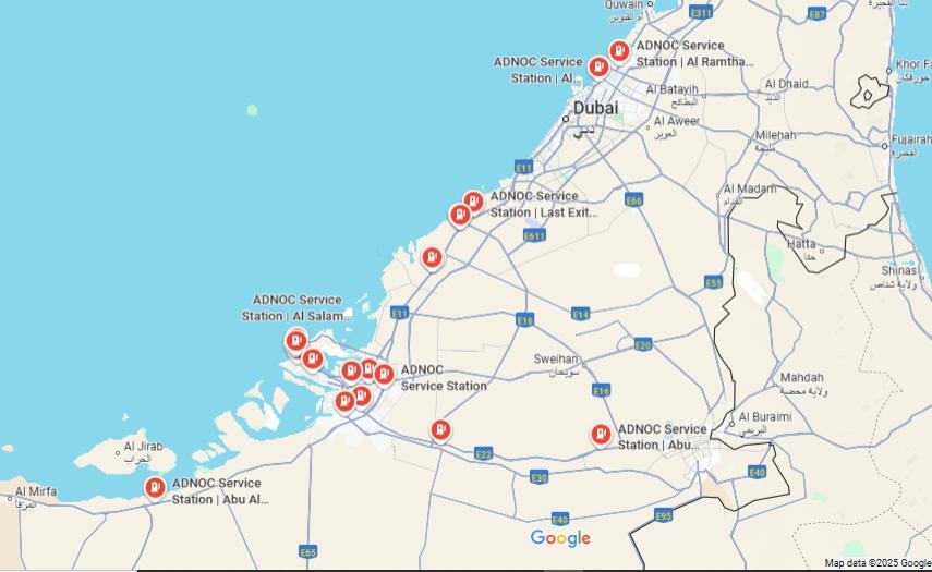 ADNOC Petrol Station Google Map