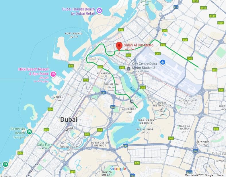 Salah Al Din Metro Station Location