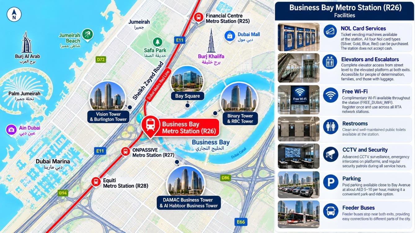 Business Bay Metro Station Facilities