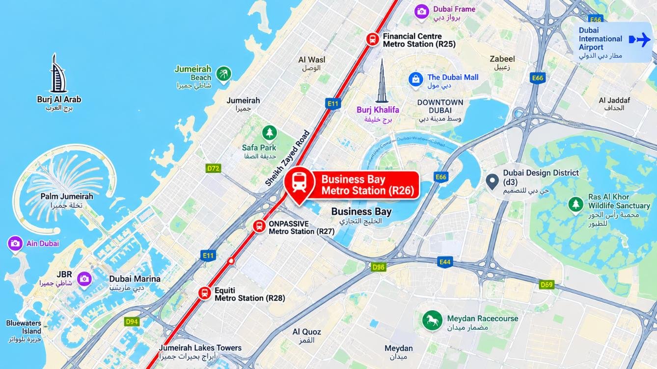 Business Bay Metro Station Location